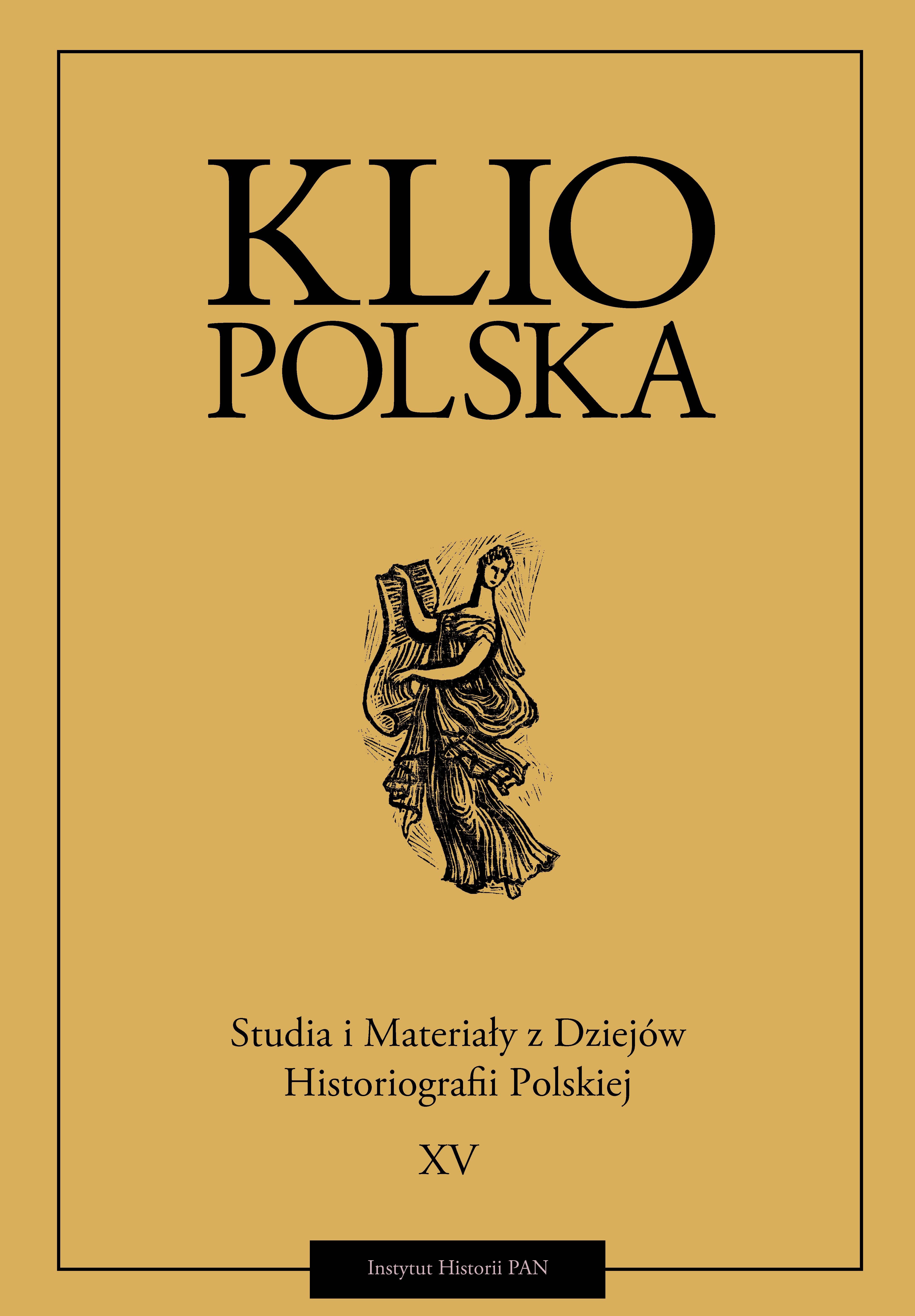 Okładka czasopisma "Klio Polska" Tom XV